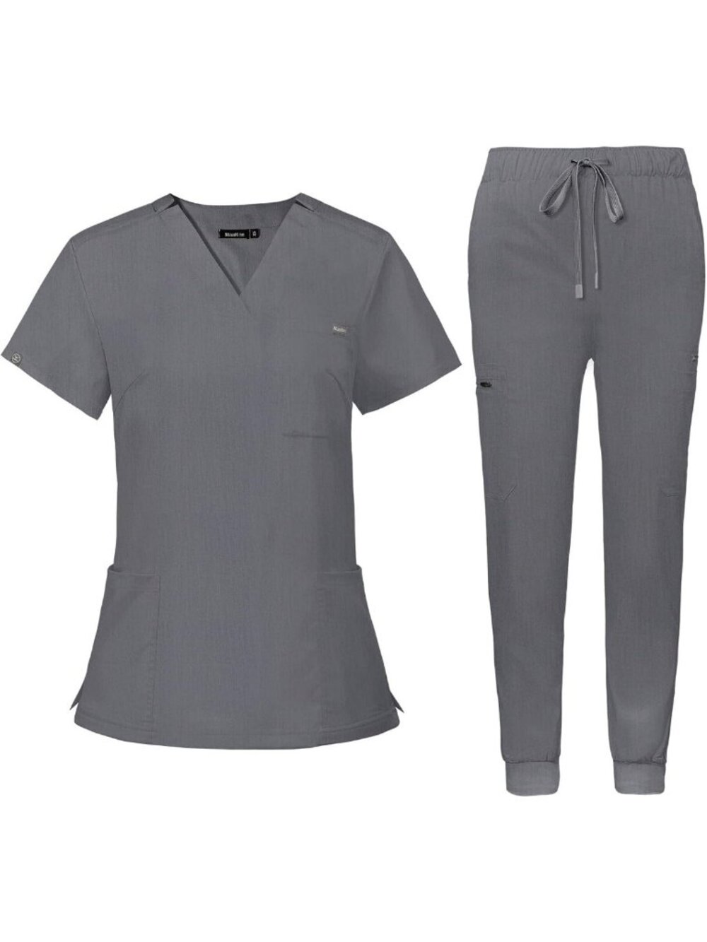 Classic V-Neck Scrub Top & Yoga Jogger Pants Set - Women's Medical Uniform